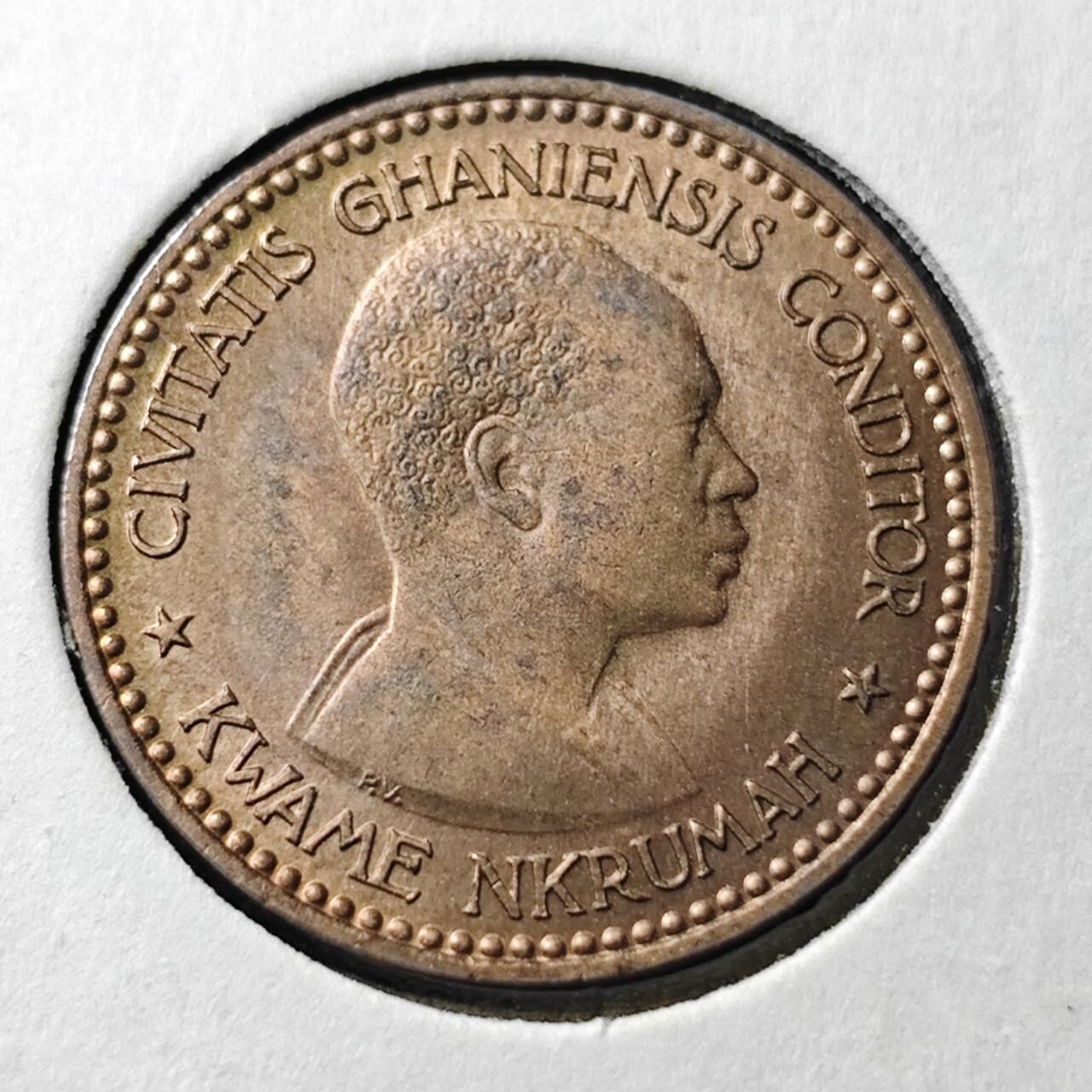 KK钱币收藏小铺  第368场  2月预留时间 周末发货  1958加纳半便士 好品铜币