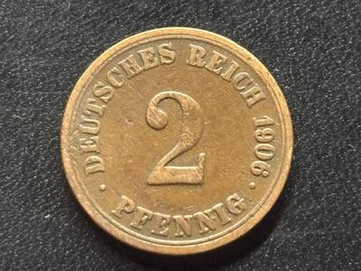 邮泉阁限时拍卖第三十五场 德国硬币专场（硬币在国外。请付邮费6元。） - 德意志帝国1906年2芬尼A版