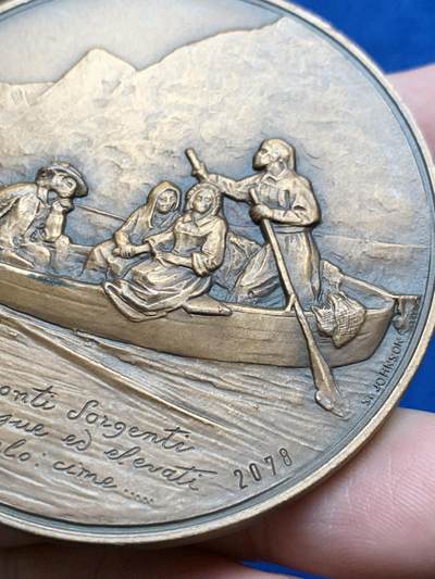 《竞宝斋》第437场 周日，周一2场连拍 （全场包邮） 文学巨匠亚历山德罗·曼佐尼纪念章 86.4克 59.8mm