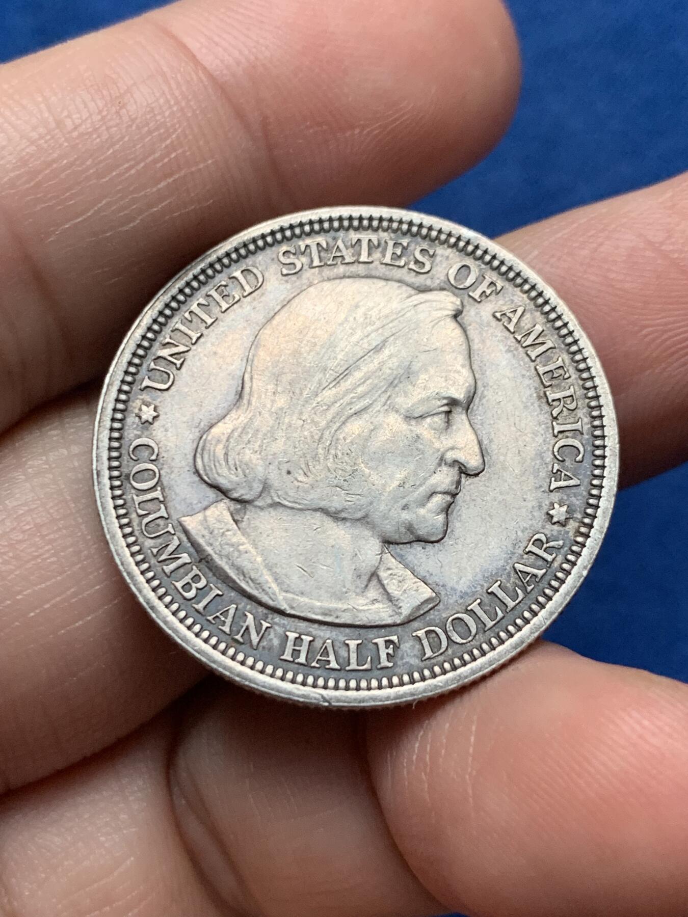 《竞宝斋》第437场 周日，周一2场连拍 （全场包邮） 美国1893年哥伦布纪念半美元银币