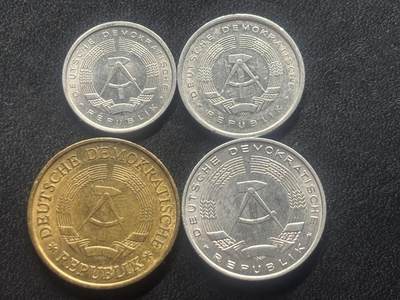 邮泉阁限时拍卖第三十五场 德国硬币专场（硬币在国外。请付邮费6元。） 东德（德意志民主共和国）1979年4枚