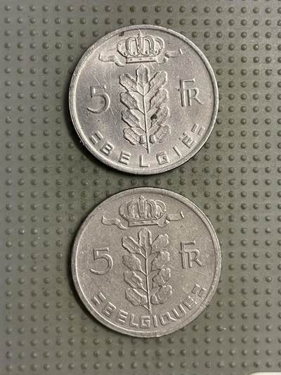 2025年第112场各国散币拍卖（总第112场） - 比利时5法郎两种语言