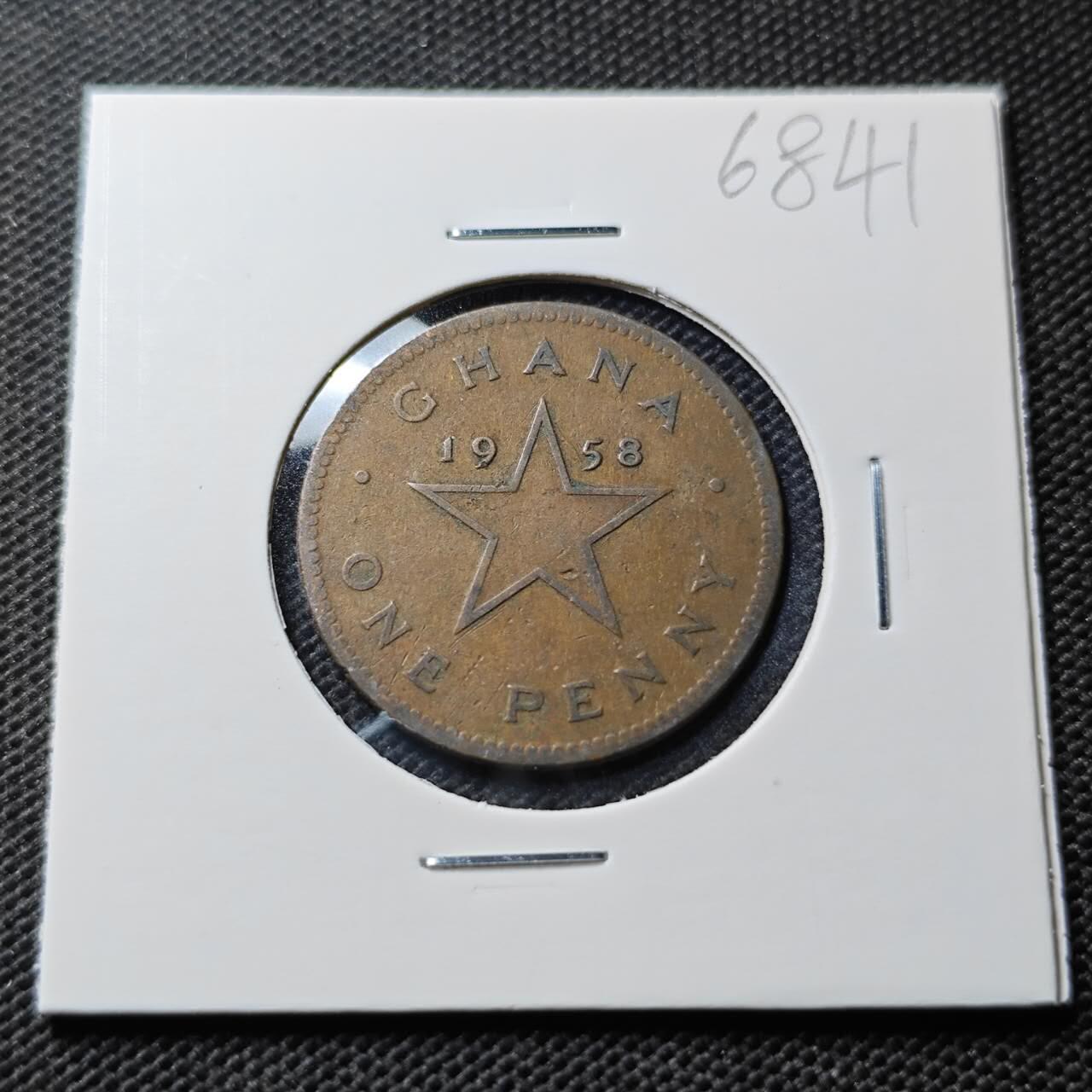 KK钱币收藏小铺  第368场  2月预留时间 周末发货  1958加纳1便士铜币