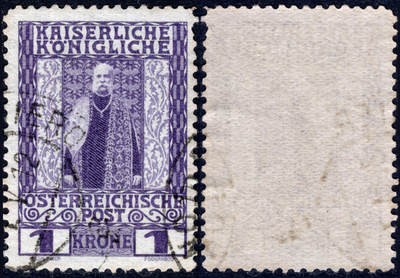 洪涛臻品批发群 精选邮票限时拍卖第1163期  - 奥地利1908年1K 弗朗茨一世皇袍像,神圣罗马帝国皇帝(1745-1765),其妻玛丽亚·特蕾西娅实际掌权