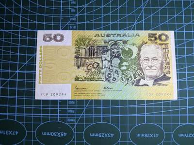 【炜奕收藏】，第五十期 - 1985年澳大利亚50元，AU品相