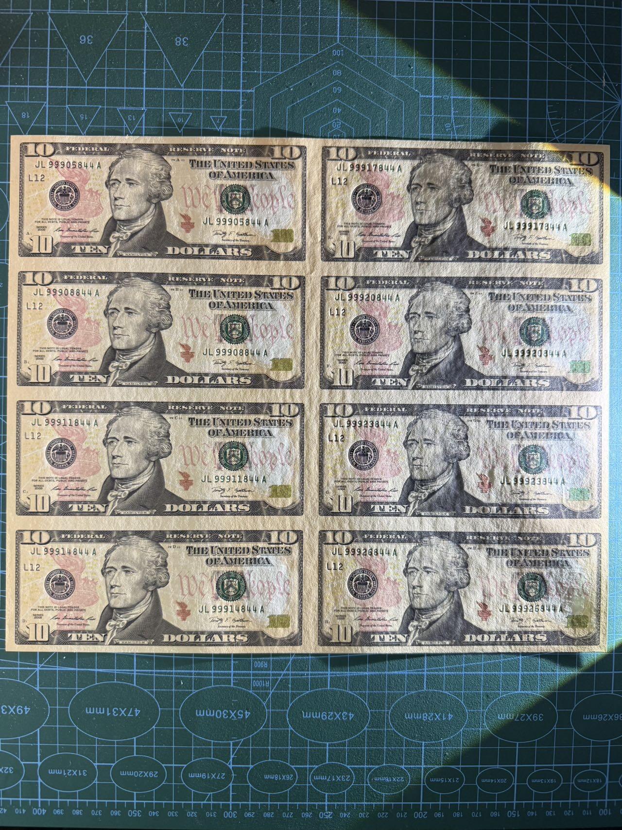 【炜奕收藏】，第五十期 2009年美国10美元8连体，UNC品相