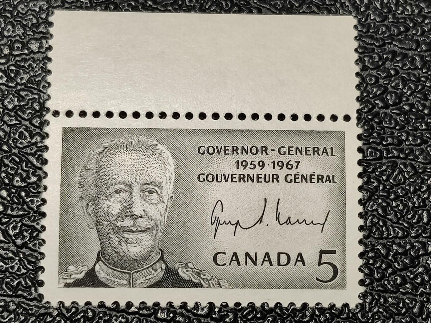 洪涛臻品批发群 精选邮票限时拍卖第1164期  加拿大1967年瓦尼埃总督1959.9.15-1967.3.5(魁北克出生,法语人士,唯一任内逝世的总督)同期于文革时代 精美雕刻版 原胶润白