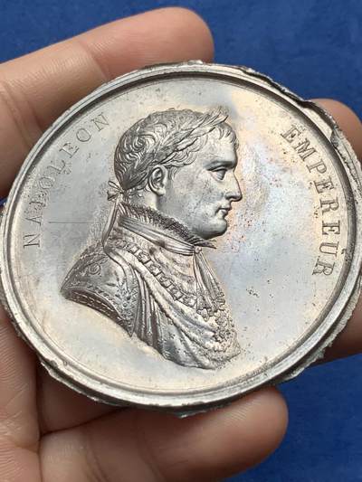 《竞宝斋》第437场 周日，周一2场连拍 （全场包邮） 法国拿破仑锡章 61mm 24.55克 有轻微不平 细节见图