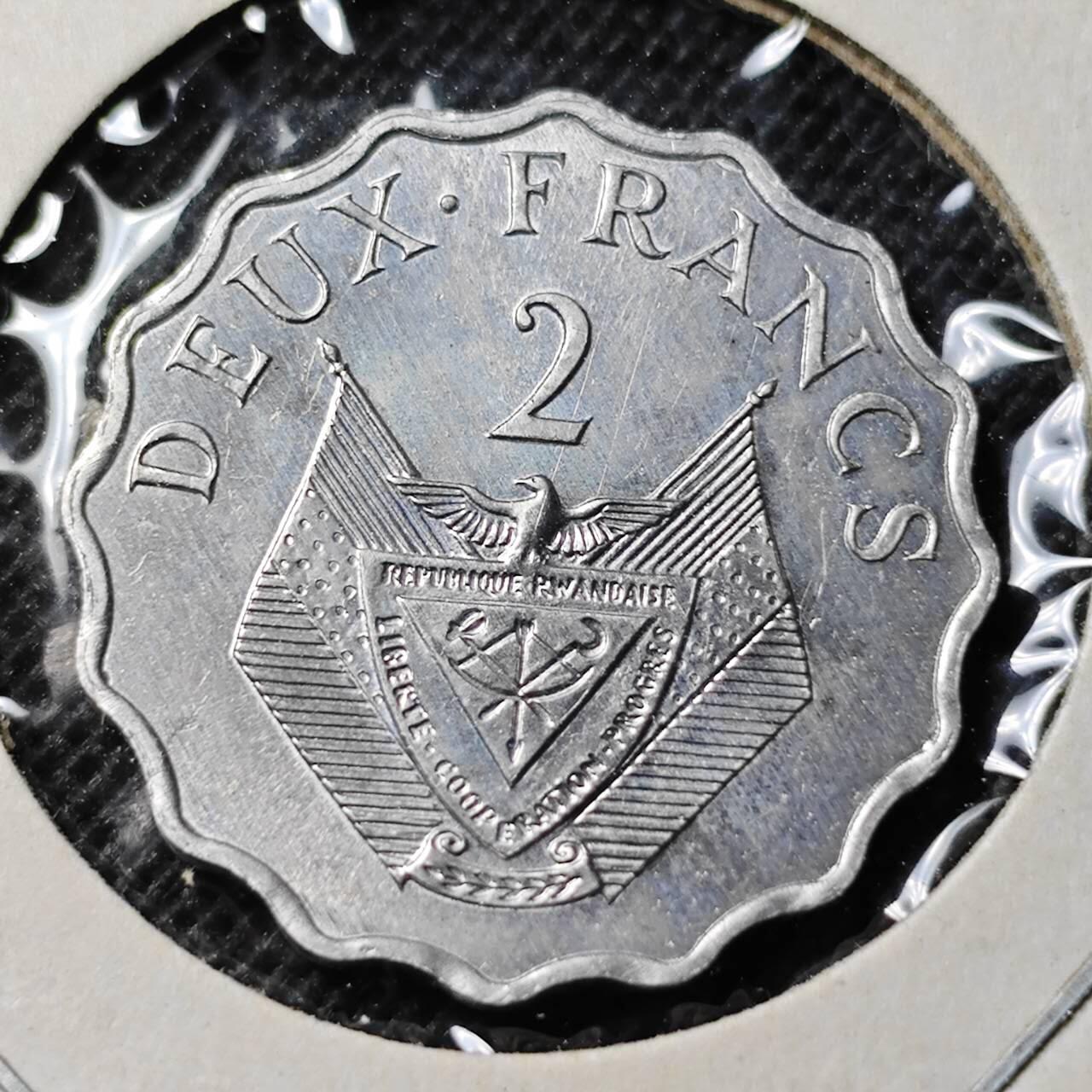 KK钱币收藏小铺  第368场  2月预留时间 周末发货  1970卢旺达2法郎 好品