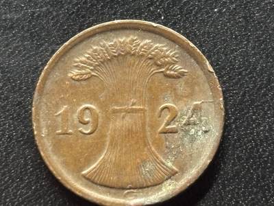 邮泉阁限时拍卖第三十五场 德国硬币专场（硬币在国外。请付邮费6元。） - 德国魏玛共和国帝国马克1924年2芬尼G版