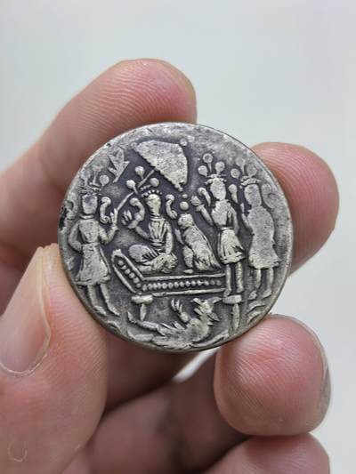 博洋堂世界钱币拍卖第146期（全场包邮） - 印度19世纪神庙镀银代用币供养钱