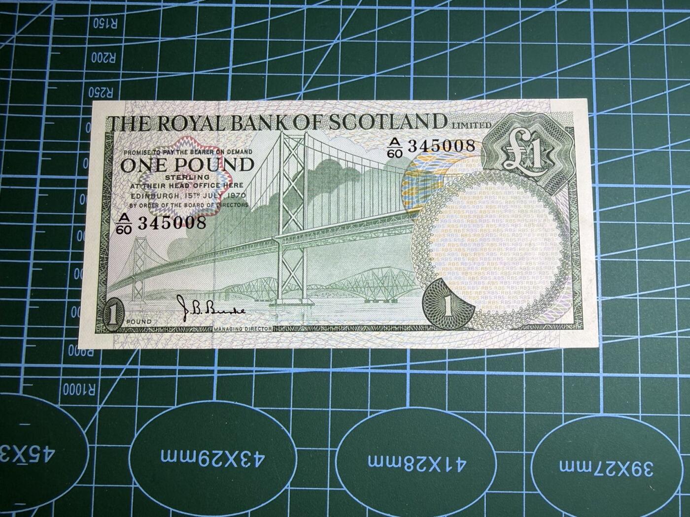 【炜奕收藏】，第五十期 1970年苏格兰皇家银行1镑，UNC品相，少见品种