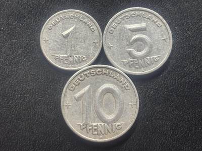 邮泉阁限时拍卖第三十五场 德国硬币专场（硬币在国外。请付邮费6元。） 东德（德意志民主共和国）1948年3枚