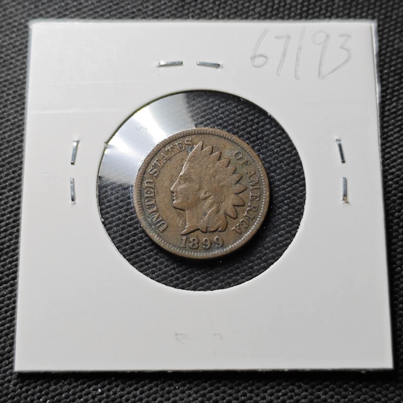 KK钱币收藏小铺  第367场  2月预留时间 周末发货  1899美国1分铜币