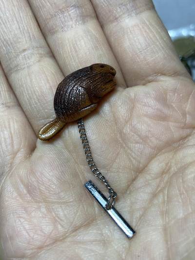 2025年第一百二十七场(总第一百五十三场）外国好品章牌、散币(免佣金) - 河狸胸针，重2.52克