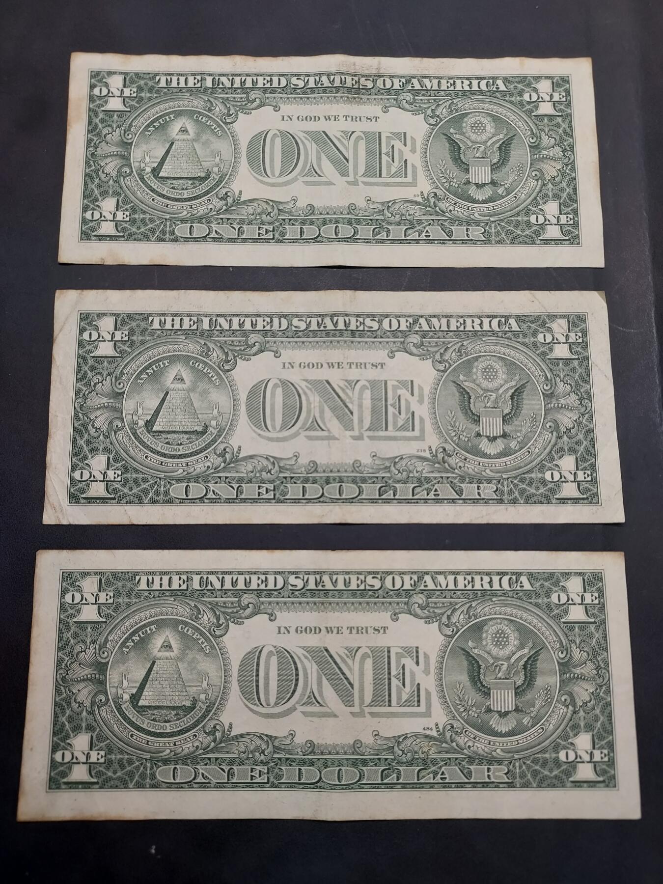 博彦收藏  11月15日 8点 钱币专场 美国1元 3枚 流通好品