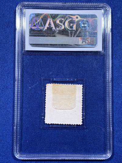 《竞宝斋》第437场 周日，周一2场连拍 （全场包邮） ASG F/VF75Used 民国1920年帆船叁/肆分邮票 原票叁分加盖特殊老墨印戳附收赈捐壹分 用于当时黄河决口救济灾民筹集善款 独特历史背景 包克旧藏名家标签 美国海军少校 著名中国钱币邮票收藏大家