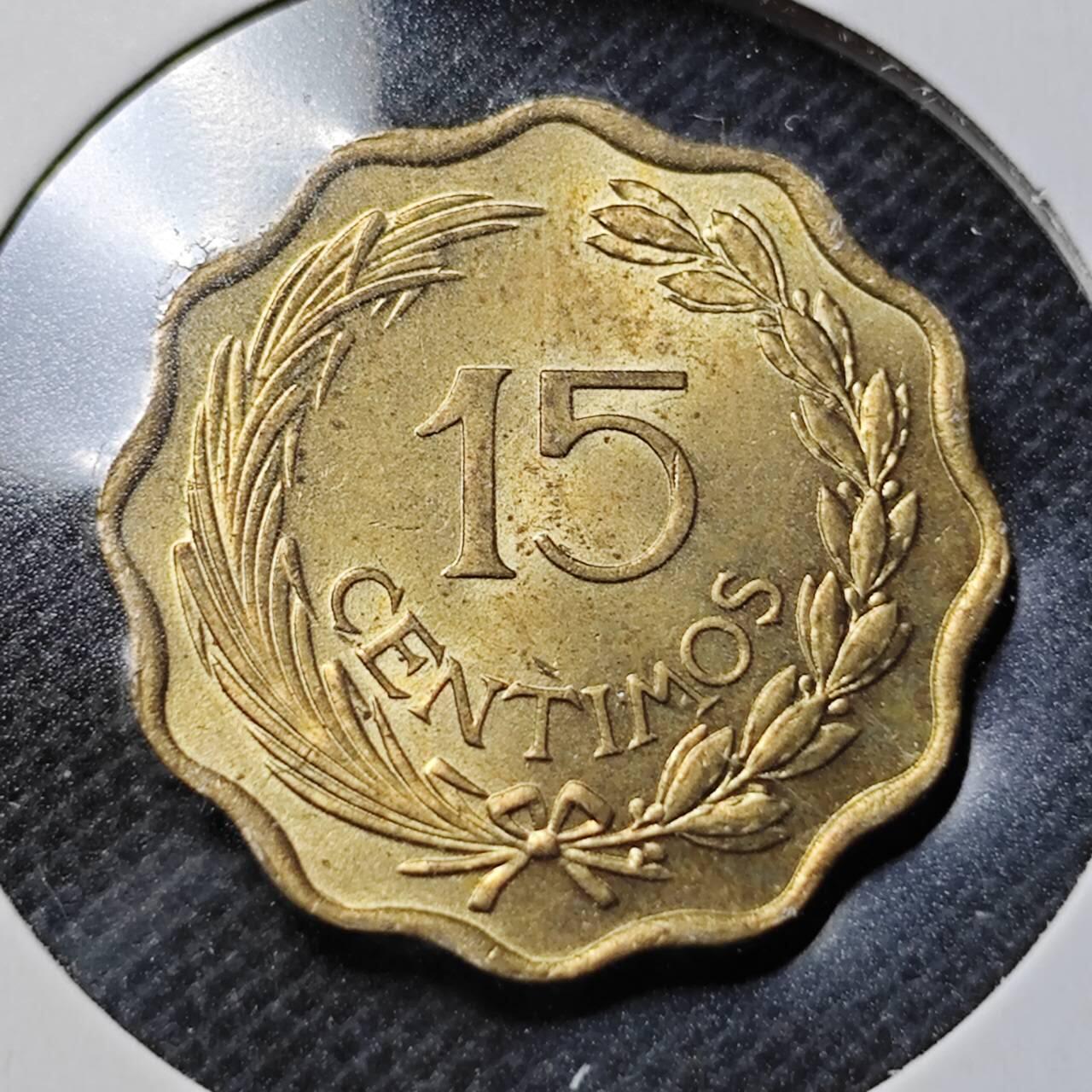 KK钱币收藏小铺  第368场  2月预留时间 周末发货  1953巴拉圭15分铜币 好品