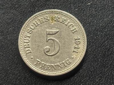 邮泉阁限时拍卖第三十五场 德国硬币专场（硬币在国外。请付邮费6元。） - 德意志帝国1911年5芬尼A版