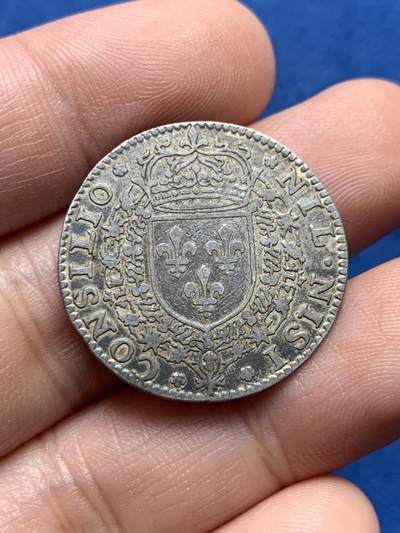 《竞宝斋》第437场 周日，周一2场连拍 （全场包邮） 法国 早期银质代币 5.05克 保存下来不容易