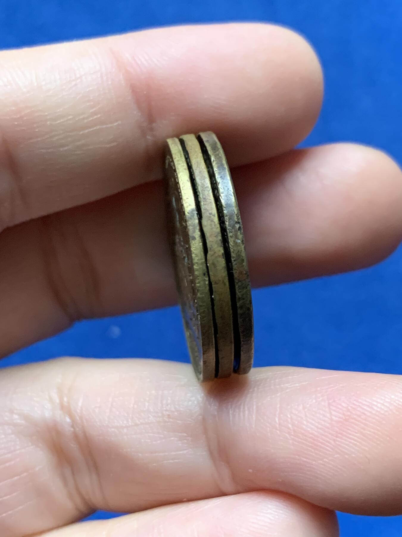 《竞宝斋》第437场 周日，周一2场连拍 （全场包邮） 三枚一组 1843年纪念10月15日维尔维耶至亚琛铁路线开通铜质奖章 背面图案为普鲁士与比利时纹章 总重约20.75克