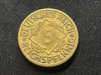 邮泉阁限时拍卖第三十五场 德国硬币专场（硬币在国外。请付邮费6元。） 德国魏玛共和国帝国马克1924年5芬尼J版