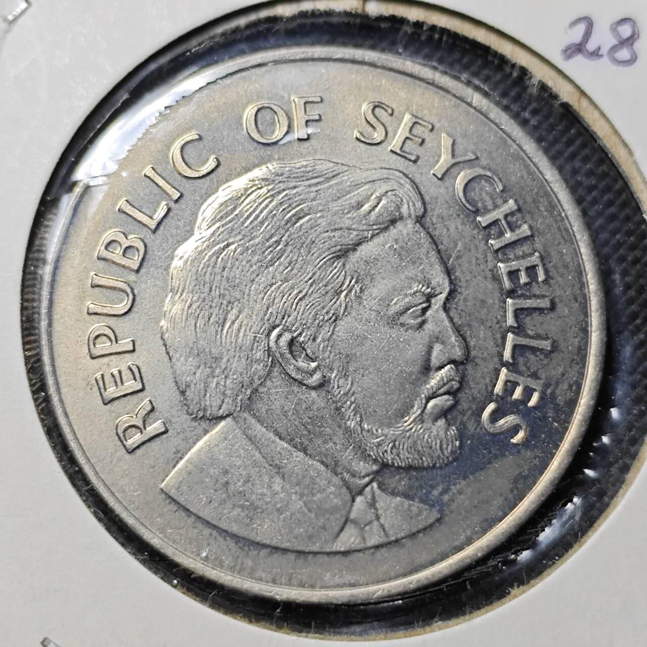 KK钱币收藏小铺  第368场  2月预留时间 周末发货  1976塞舌尔10卢比 好品