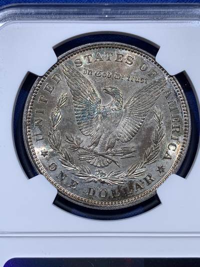 《竞宝斋》第437场 周日，周一2场连拍 （全场包邮） NGC MS62 美国 1896年 摩根 1美圆银币 双面彩