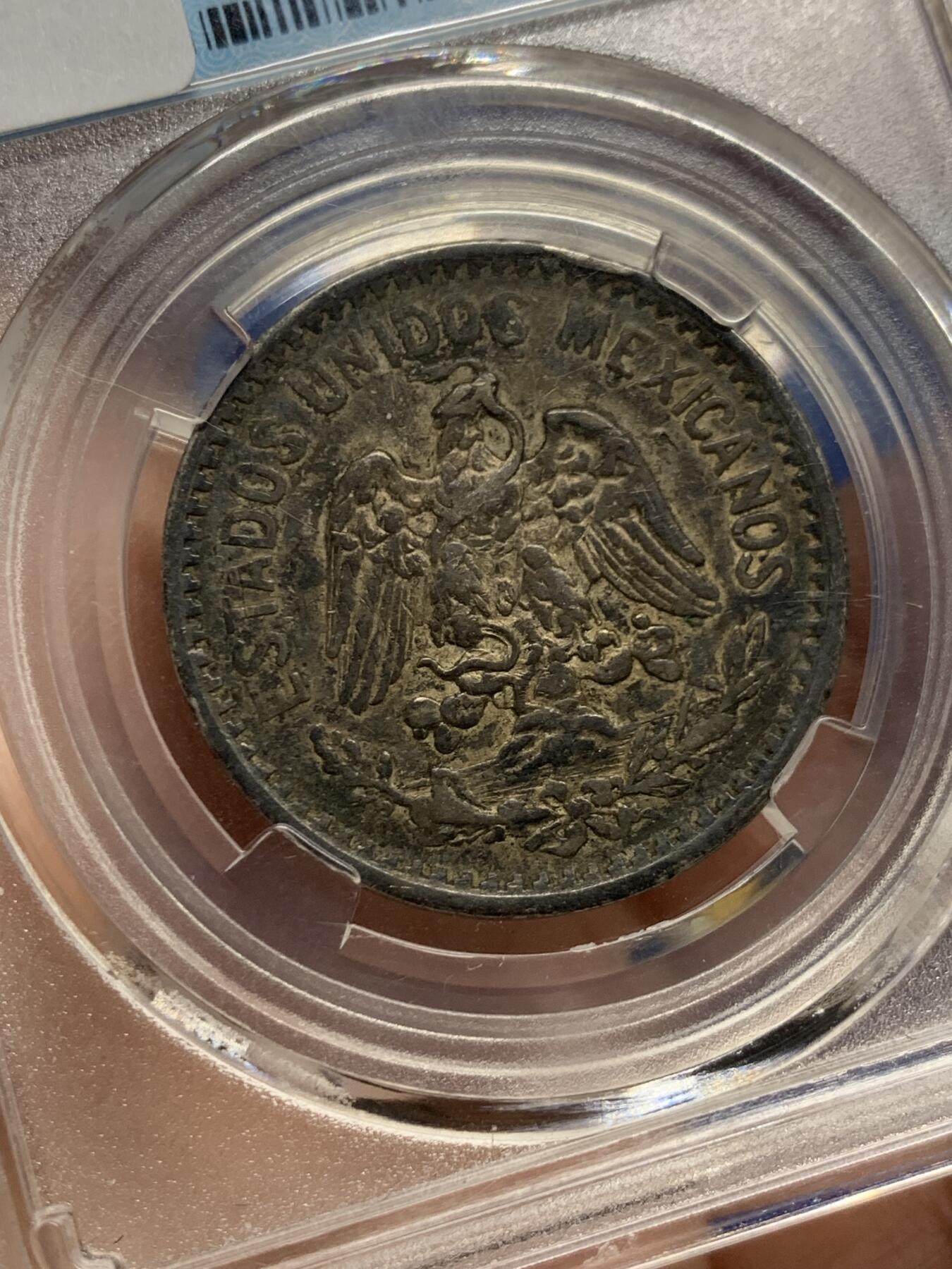 《竞宝斋》第437场 周日，周一2场连拍 （全场包邮） 墨西哥1906年五十分银币 非常醇厚的老包浆