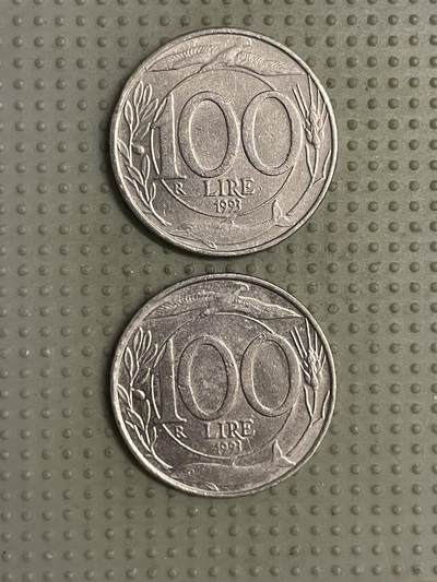 2025年第111场各国散币拍卖（总第111场） - 意大利1993年100里拉2枚