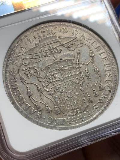 《竞宝斋》第437场 周日，周一2场连拍 （全场包邮） 唯一冠军分 NGC MS62 萨尔茨堡主教区 1716年 安东尼亲王 泰勒大银币 很多年都看不到一个品种 也是唯一入盒的有分的