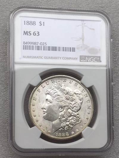 世界钱币专场拍卖 每周二开拍 - NGC MS63分1888年美国摩根女神一美元银币