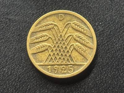 邮泉阁限时拍卖第三十五场 德国硬币专场（硬币在国外。请付邮费6元。） - 德国魏玛共和国帝国马克1925年5芬尼D版