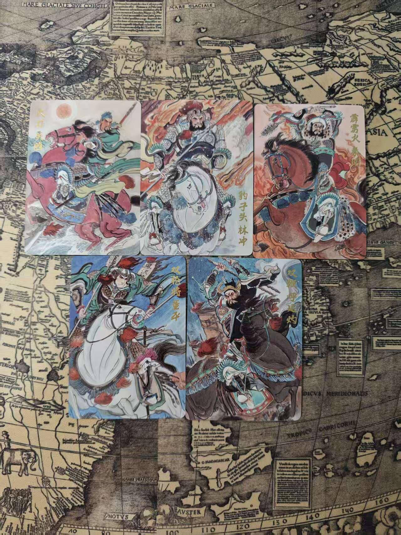 光影卡牌第25期，各家亲签，各家套卡，持续收拍品 王涌喆梁山五虎将普卡5张