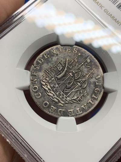 《竞宝斋》第437场 周日，周一2场连拍 （全场包邮） NGC AUD 荷兰 1759年 西弗里斯兰省 6s 帆船银币 经典荷兰帆船品种