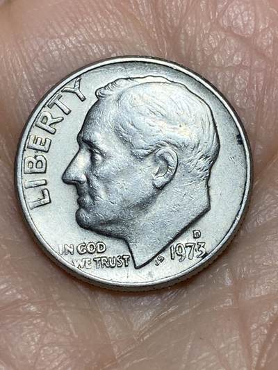 2025年第一百二十七场(总第一百五十三场）外国好品章牌、散币(免佣金) - 美国🇺🇸1973年1角(罗斯福1角第二版，D标丹佛造)