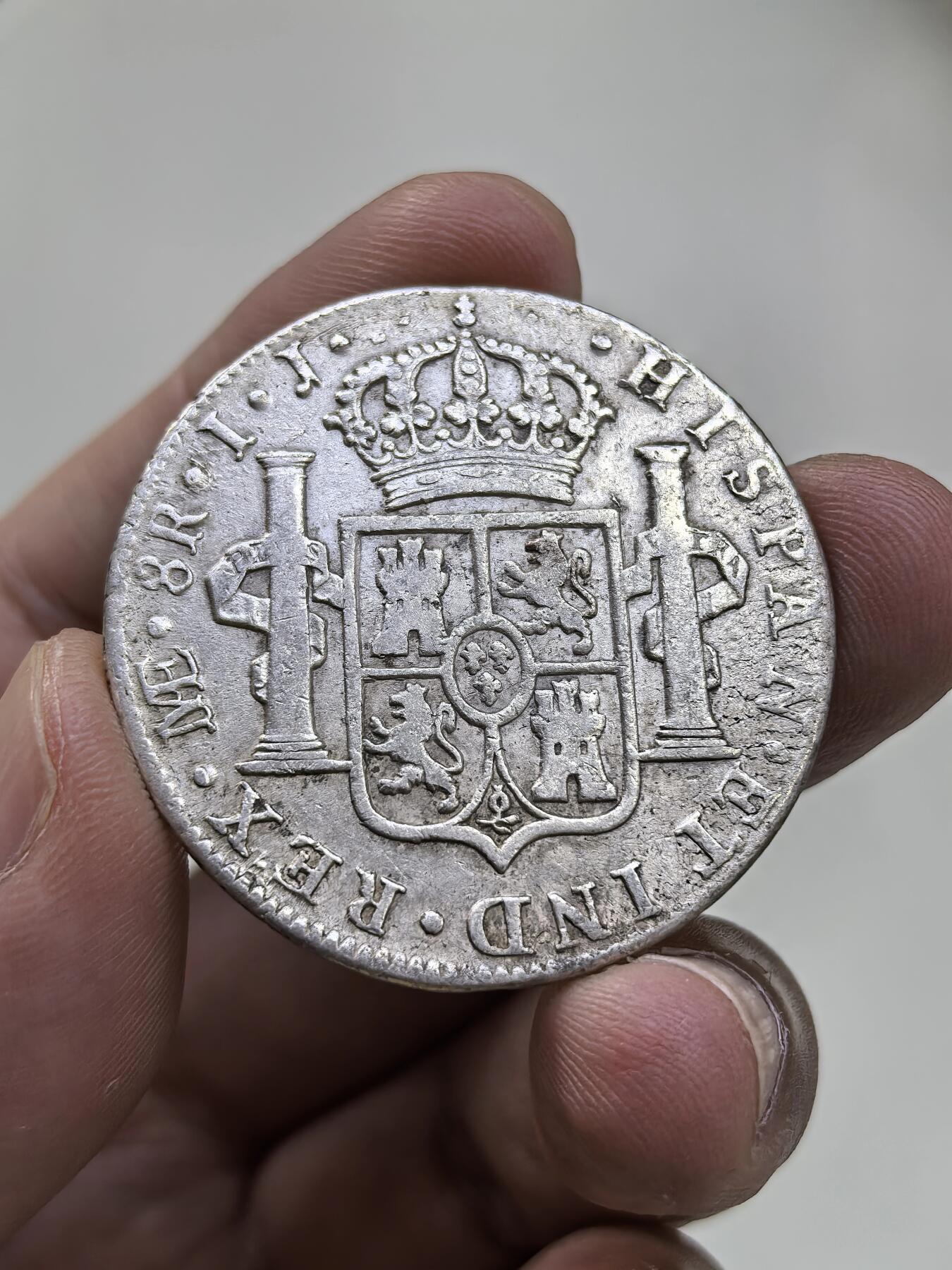 博洋堂世界钱币拍卖第146期（全场包邮） 西属秘鲁1800年卡洛斯四世8瑞尔老双柱银币