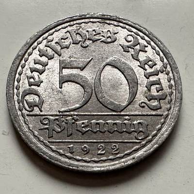 🌹外币初藏🌹🐯2025年第126场  每周二四六晚8️⃣点 接代拍 - 魏玛1922年50芬尼