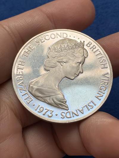 《竞宝斋》第437场 周日，周一2场连拍 （全场包邮） 英属维尔京群岛1973年军舰鸟1元银币 25.8g 925银