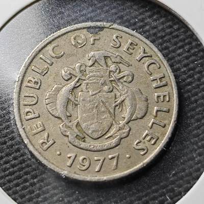 KK钱币收藏小铺  第367场  2月预留时间 周末发货 -  1977塞舌尔25分