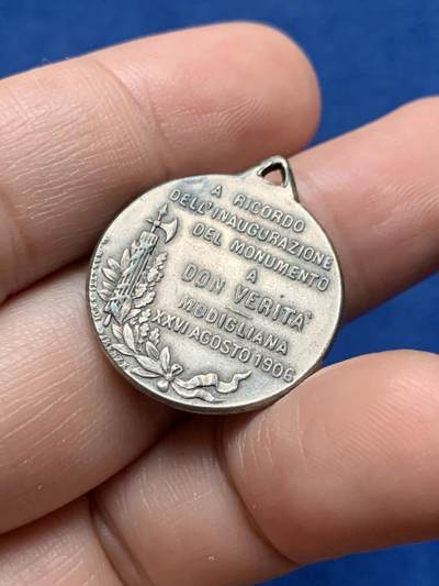 《竞宝斋》第437场 周日，周一2场连拍 （全场包邮） 意大利莫迪吉亚纳艺术文化活动纪念章 6.2克 23.4mm