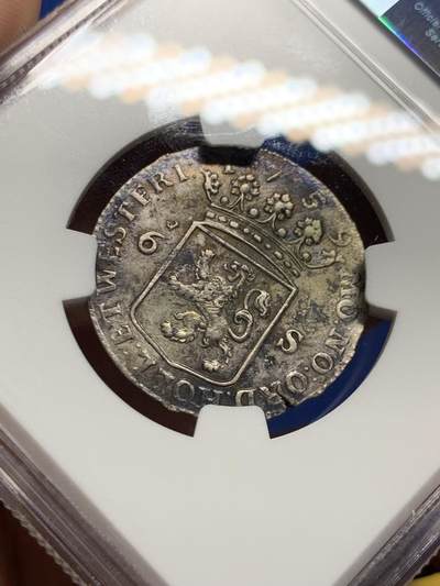 《竞宝斋》第437场 周日，周一2场连拍 （全场包邮） NGC AUD 荷兰 1759年 西弗里斯兰省 6s 帆船银币 经典荷兰帆船品种