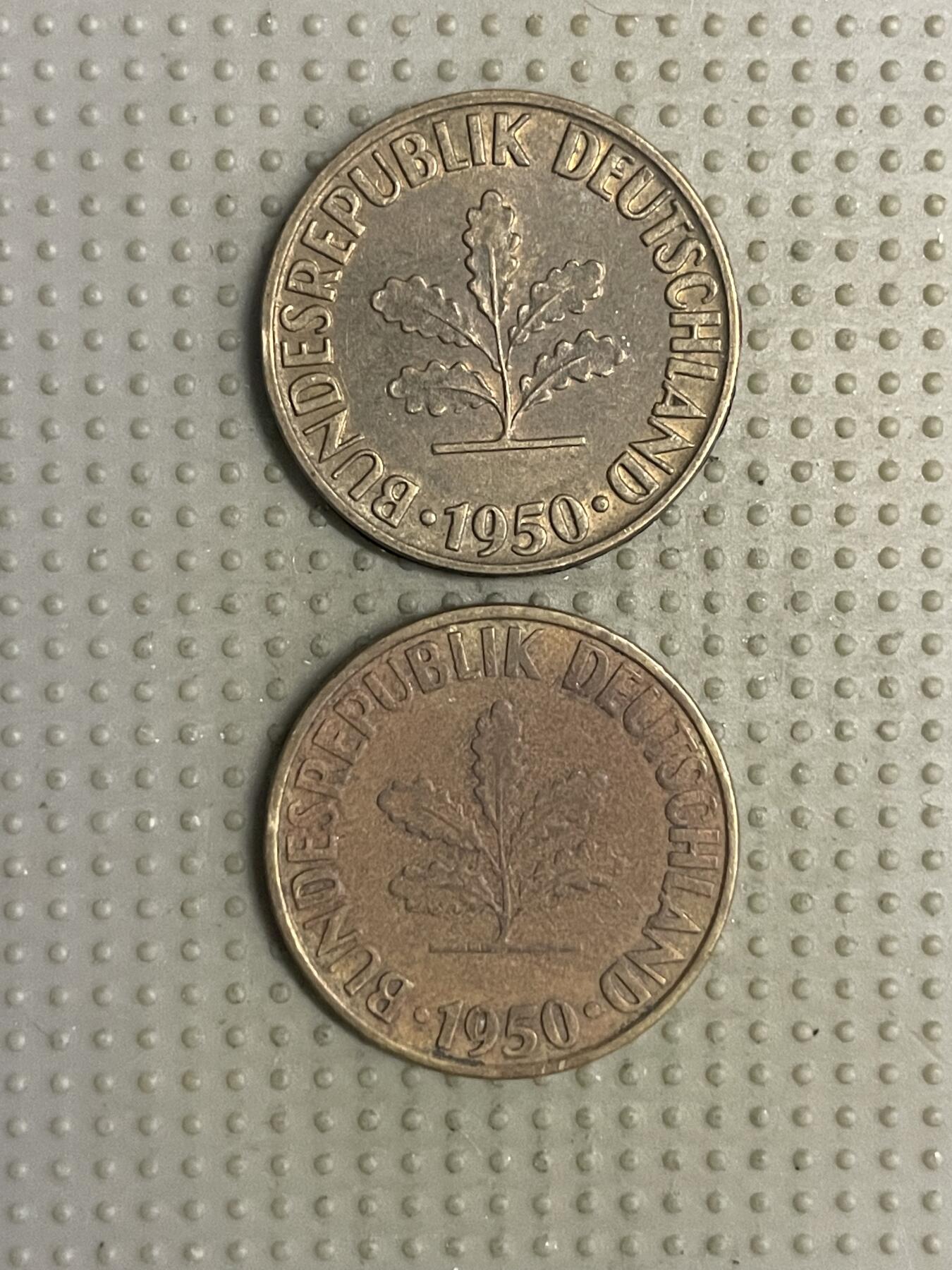 2025年第110场各国散币拍卖（总第110场） 德国1950年10芬尼2枚