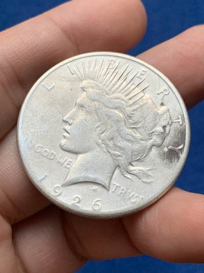 《竞宝斋》第437场 周日，周一2场连拍 （全场包邮） 美国 1926年 和平女神 1元 银币