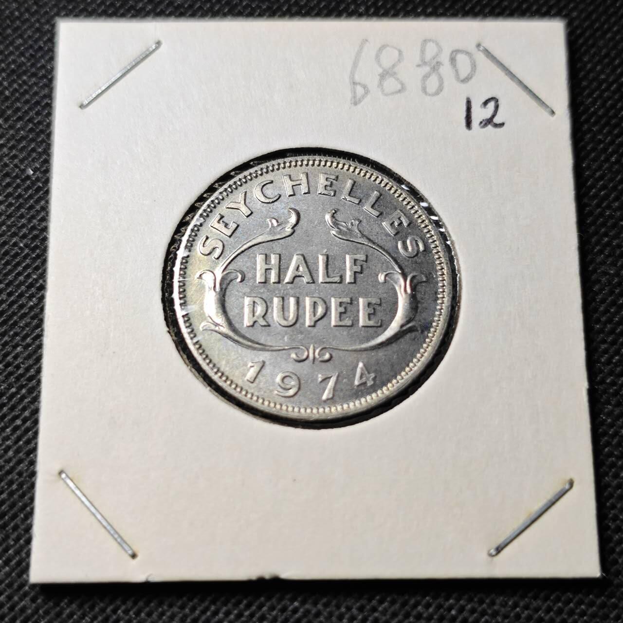 KK钱币收藏小铺  第368场  2月预留时间 周末发货  1974塞舌尔50分 好品