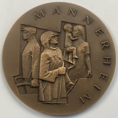 掌中浮雕-藏着的欧洲第041场 - 1960年芬兰抗苏民族英雄曼纳海姆大铜章，70mm，128g