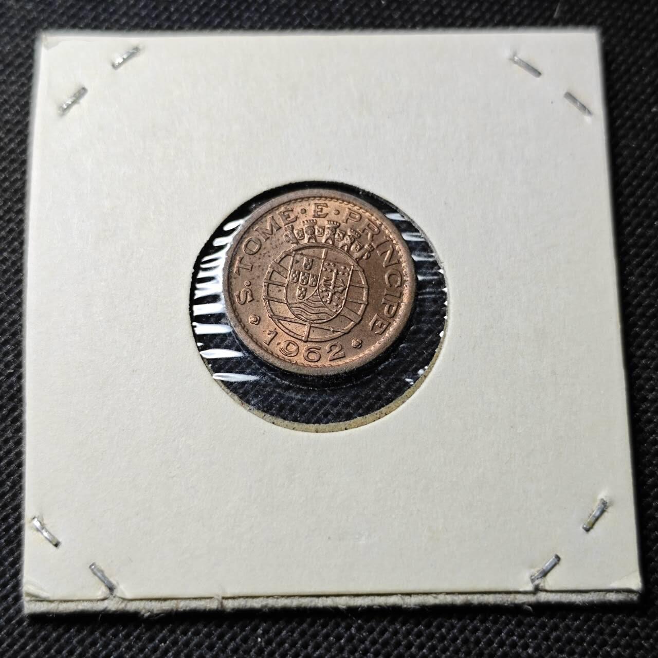 KK钱币收藏小铺  第368场  2月预留时间 周末发货  1962葡属圣多美和普林西比10分铜币 好品