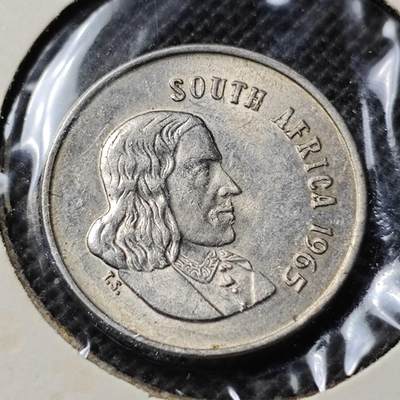 KK钱币收藏小铺  第368场  2月预留时间 周末发货 -  1964南非5分