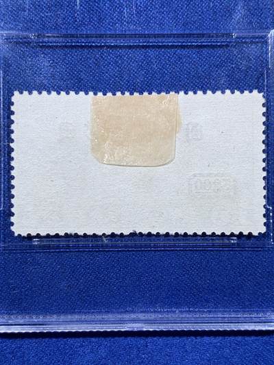 《竞宝斋》第437场 周日，周一2场连拍 （全场包邮） ASG VF80Mint POG 民国1946年航空壹角伍分邮票 加盖国币伍拾叁元 单发螺旋桨飞机飞过万里长城 包克旧藏名家标签 美国海军少校 著名中国钱币邮票收藏大家