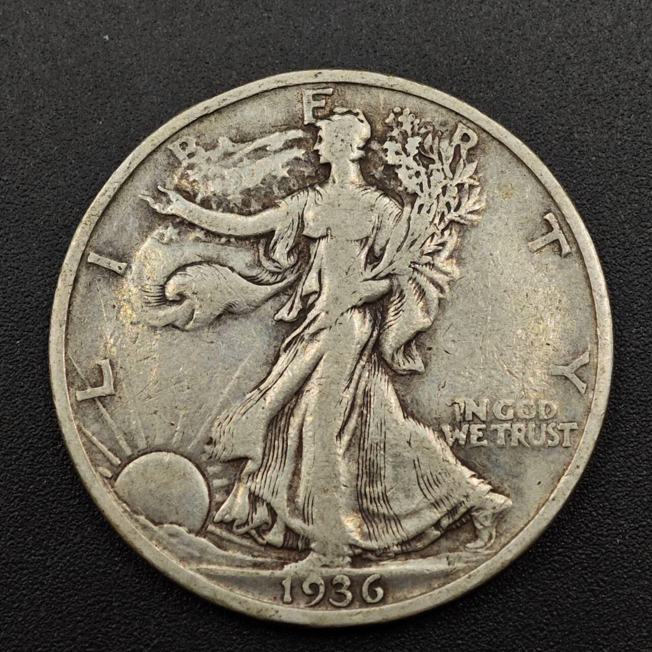 【淘币小摊】实时拍第七百九十五拍   银币套币场   满百包邮可预留二周 每周一统一发货   美国1936年行走半美元银币